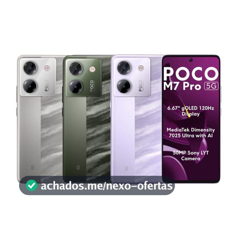 Smartphone Xiaomi Poco M7 Pro 5G Dual SIM Tela 6.67" AMOLED 120Hz 8GB + 256GB / 6GB + 128GB