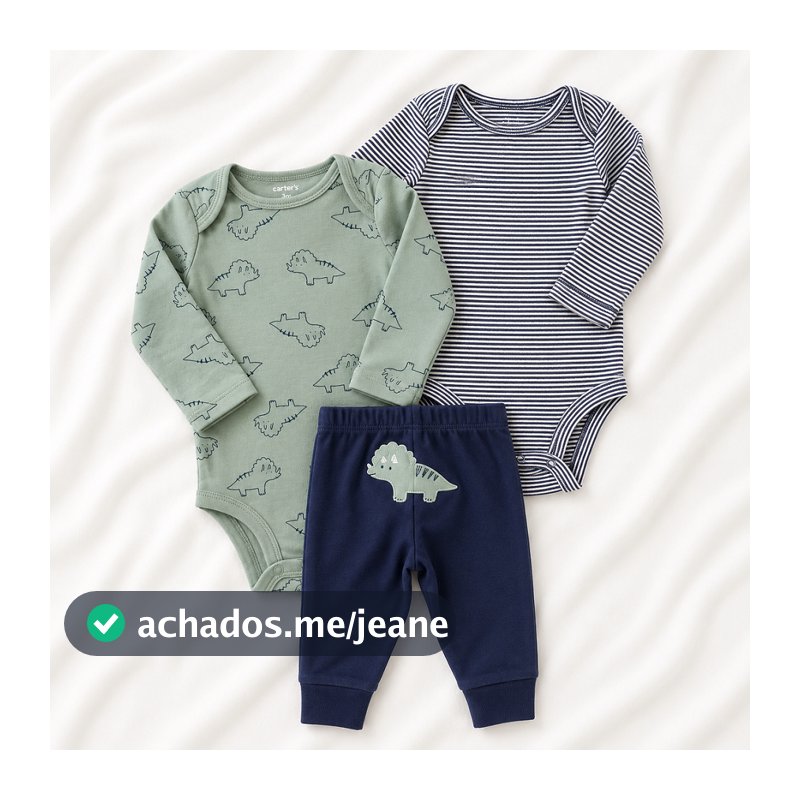 Conjunto Carters Roupa De Menino Bebê 3 Peças