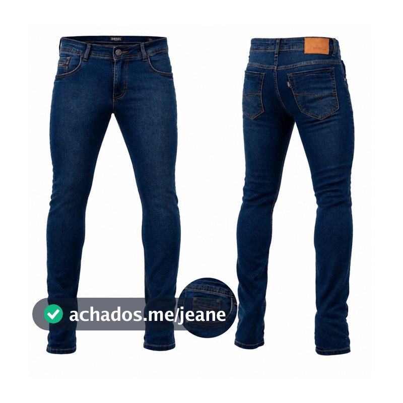 Calça Jeans Masculina Slim Fit Com Elastano Confortável