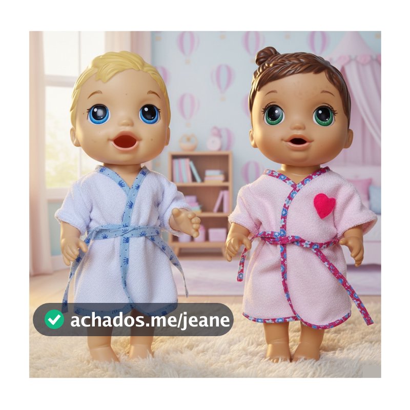 Roupão para Bonecas/Bonecos Baby Alive e Similares 30cm