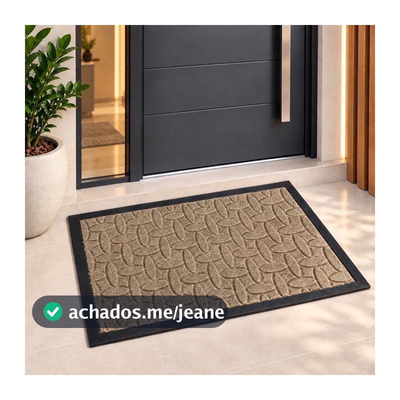 Tapete de Porta Capacho Emborrachado Antiderrapante Secagem Rápida 40x60cm Entrada Cozinha Banheiro