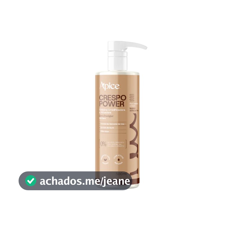 Gelatina Ativadora Crespo Power Apice 500ml Ativa os cachos Ação condicionante