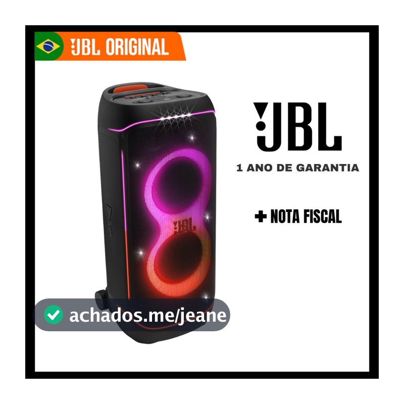 JBL PartyBox 720, Som JBL Pro superior, Show de luzes futurista, Até 15 horas de reprodução.