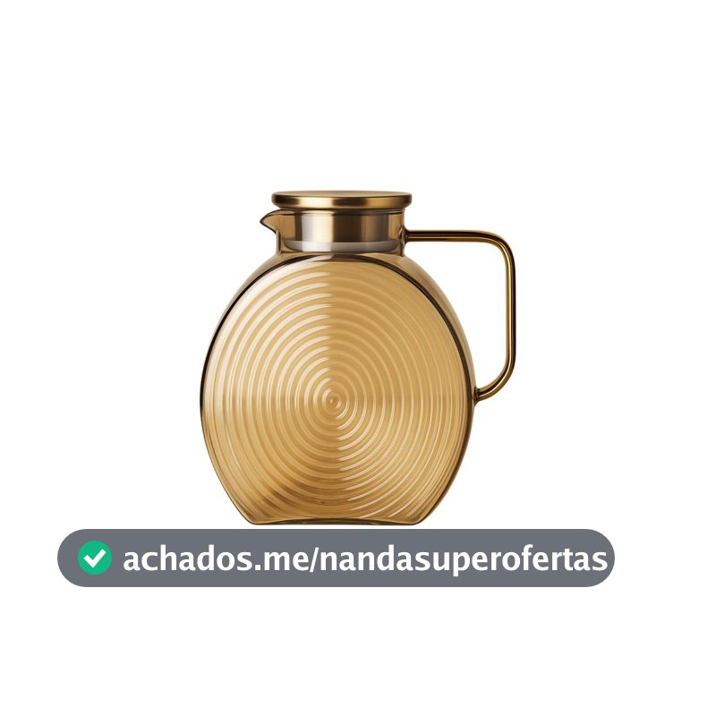 Jarra Vidro p/ Porta Geladeira Tampa Inox 1,8 Litros Solaris