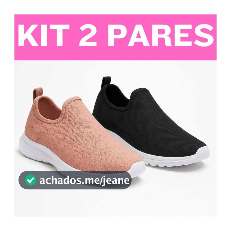 Kit 2 Pares Tenis Feminino Corrida Academia Caminhada Tenis Esportivo Confortavel Elegante Mulheres