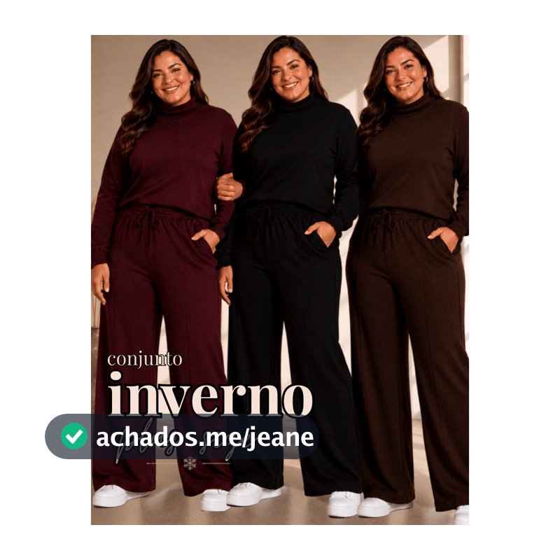 Conjunto Feminino Plus size GG/G1/G2/G3 Lanzinha Ribi canelada 2 Peças Blusa e calça Pantalona plus size