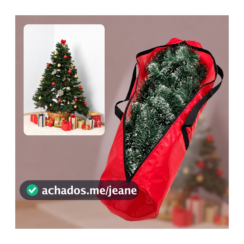 Capa Bolsa Para Árvore De Natal Impermeável Vermelha Organizador Para Armazenar Proteção
