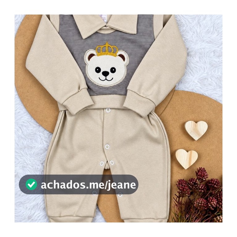 Macacão Longo Masculino com Colete para Recém Nascido - 2 Peças (macacão + colete)