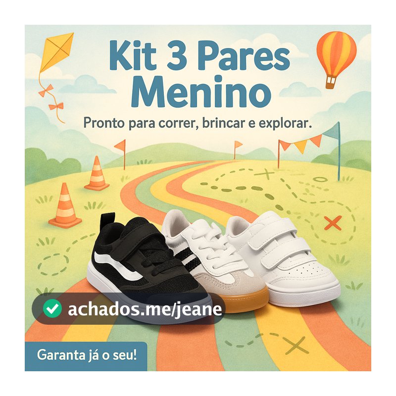 Kit 3 Tênis Bebê Menino – Conforto e Segurança para Brincadeiras - Envio Rápido