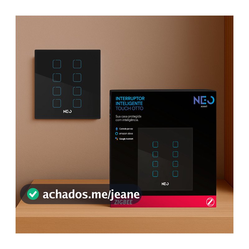 Interruptor Inteligente Touch Zigbee 1/2/3/4/6/8 Botões com Alexa google Bivolt Neo Avant