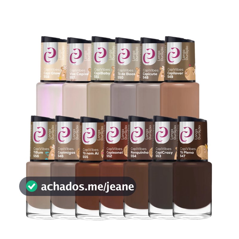 Kit 13 Esmaltes Cora Capivibes Coleção Completa Tons Nude A Cor Da Moda Bege Marrom Lançamento