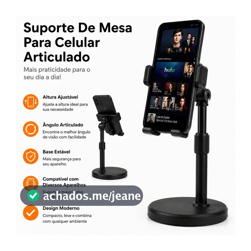 Suporte De Mesa Para Celular Casa Escritório Articulável 360° Tripé Mini Pedestal