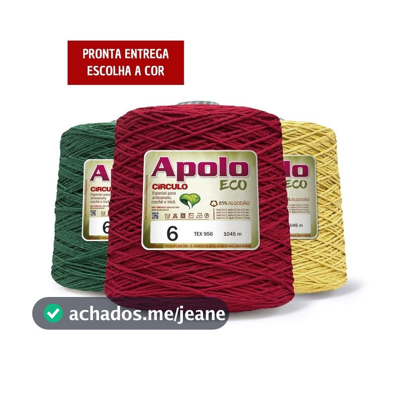 Barbante Apolo Círculo 1Kg Número 6 - 1045 metros - Crochê / Tricô - VÁRIAS CORES - LANÇAMENTO