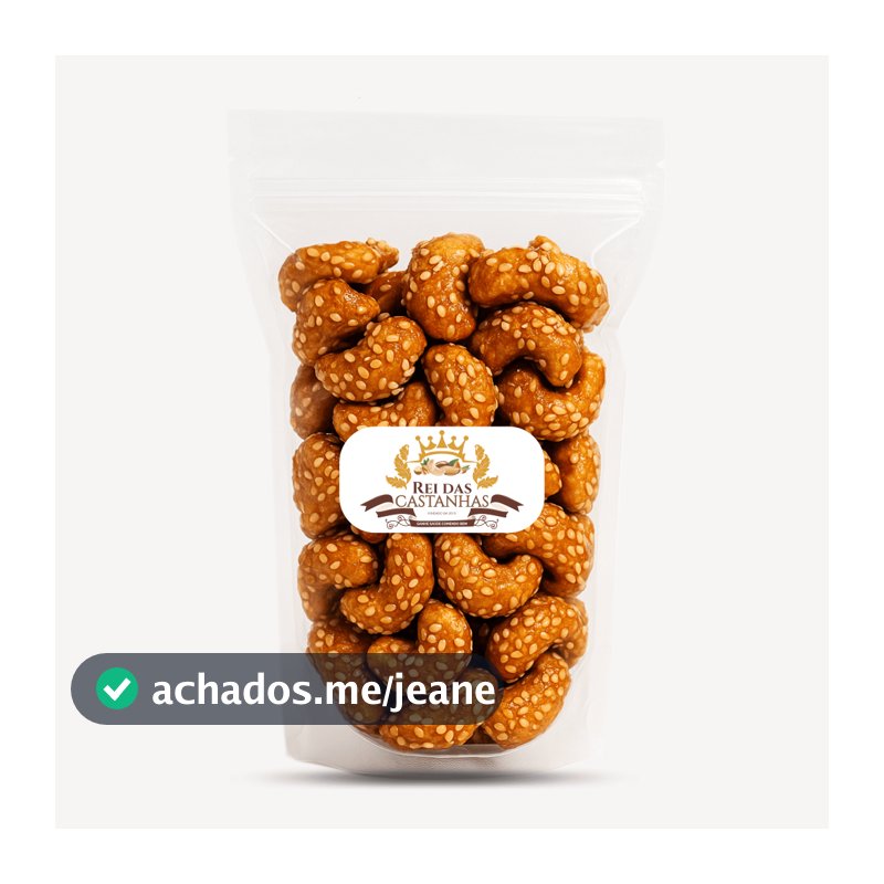 Castanha de Caju Caramelizada com Mel e Gergelim 500G/1KG [COM ATM] - Indústria Rei Das Castanhas