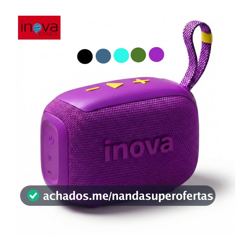 caixa de som bluetooth portátil Inova 5 cores com Pen drive USB Rádio FM e Cartão TF caixinha de som 5W Speakers