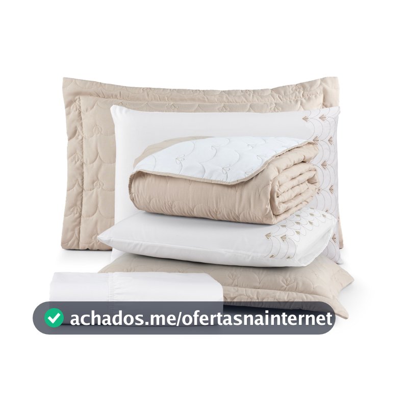 Kit 6 Peças 200 Fios Acetinado Casal Queen King Bordado Completo Ideale