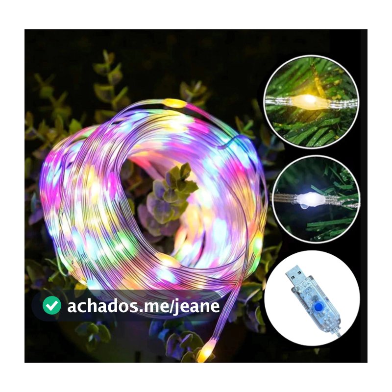 Decoração P/Árvore de Natal USB RGB/Luz Quente 100/200 LED 10/20M À Prova D'água ULTRA