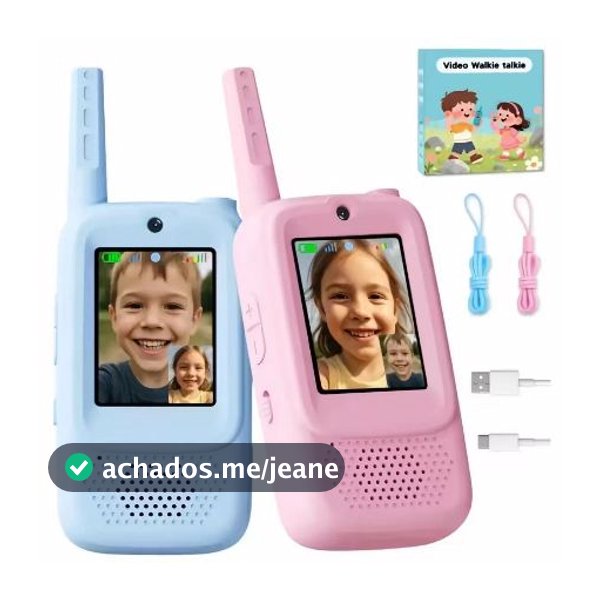 KIT 2 Walkie Talkie Infantil com Vídeo Câmera Comunicação Sem Fio Brinquedo