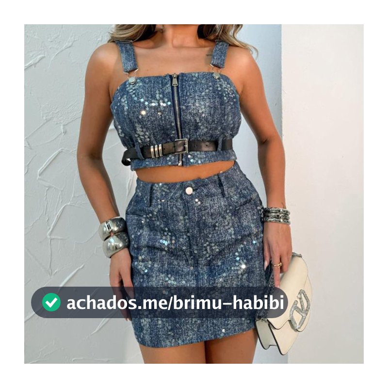 Conjunto Jeans Coleção Personalizada Short Saia