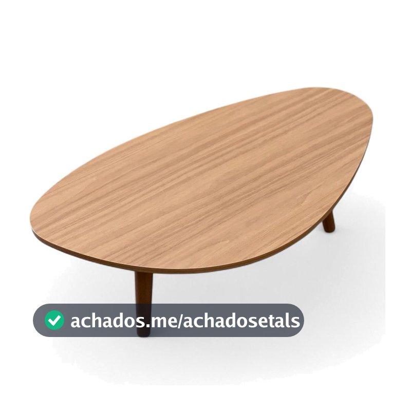 Mesa de Centro Orgânica Pés Palito em Madeira 90x52cm