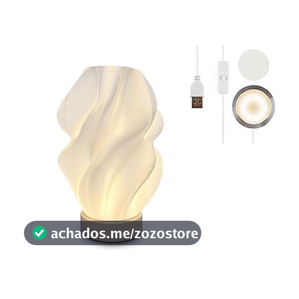 Luminaria De Mesa Usb Moderna Luxo Com Led Branco Quente Bege Branco 127v