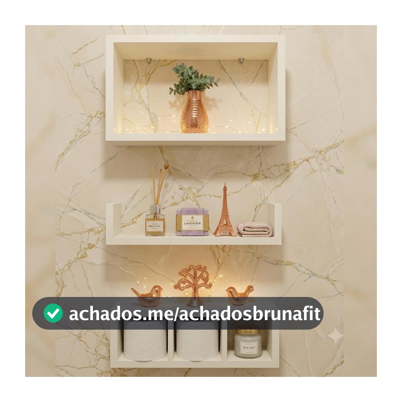 Prateleiras para Banheiro Organizador kit 3 Branco 100% Mdf