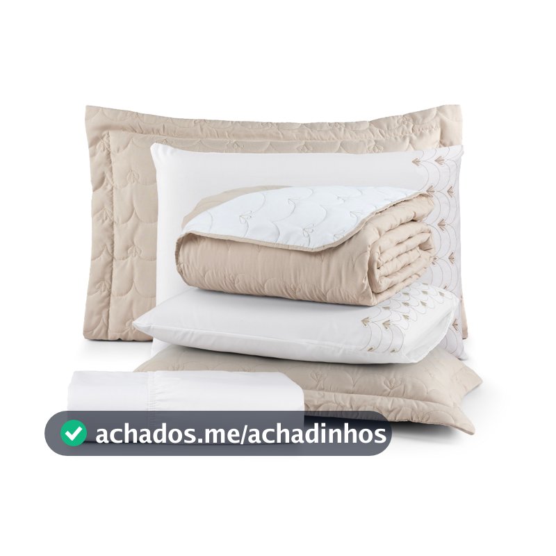 Kit 6 Peças 200 Fios Acetinado Casal Queen King Bordado Completo Ideale