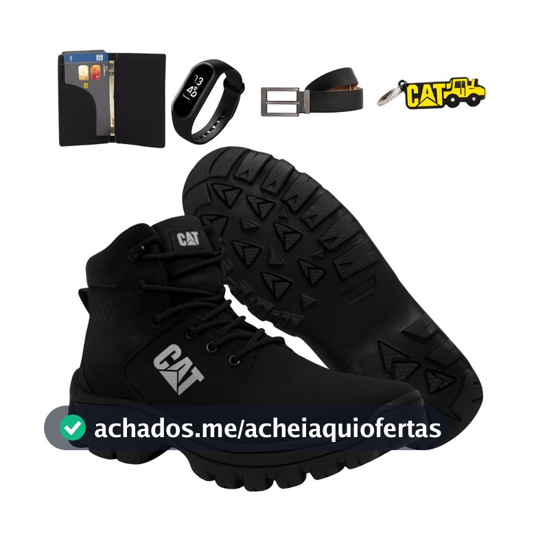 Bota Botina Coturno Masculino  Impermeável Em Couro