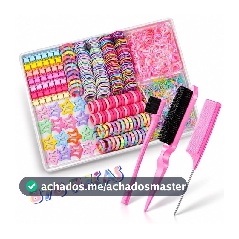 Kit 3 Pentes + 875 Peças Gravatas laços Xuxinhas Piranhas Presilhas Cabelo menina Infantil
