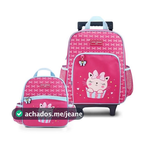 Conjunto de Mochila com Rodinhas e Lancheira Térmica Infantil 4750ml - Jacki Design |