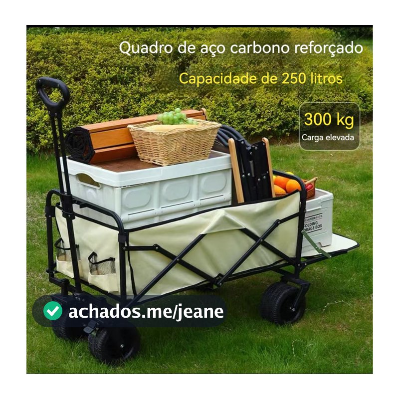 Carrinho Dobrável para Camping com Capacidade de 300kg