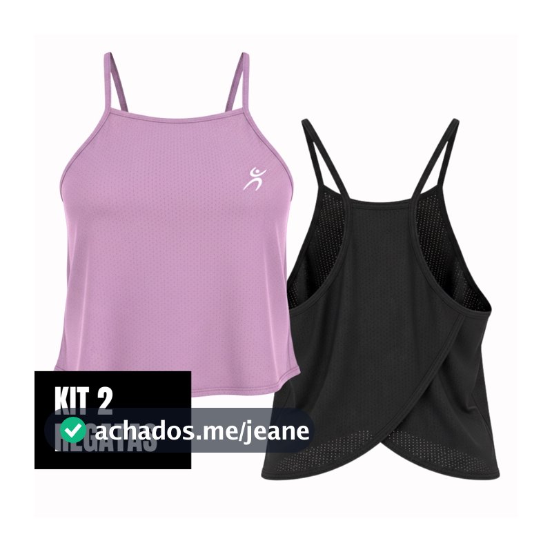 Kit 2 Regata Feminina Fitness Dry 100% Poliamida Modelagem Soltinha Proteção UV Para Academia Minay