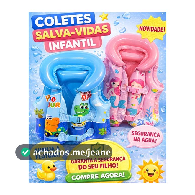 Colete De Natação Infantil Boia Salva Vidas Inflável Ideal Praia e Piscina Trava de Segurança Resistente