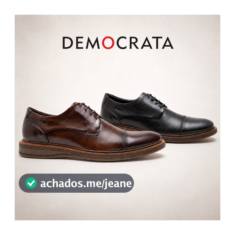 Democrata Sapato Metropolitan Bay Masculino Couro Social Casual Elegante Confortável Sofisticado