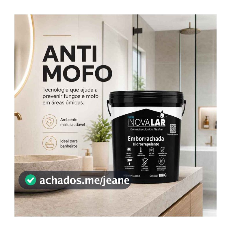 Tinta Emborrachada 18KG/ 5KG Inovalar - Impermeável Alta Cobertura e Proteção Sem Cheiro Isolante