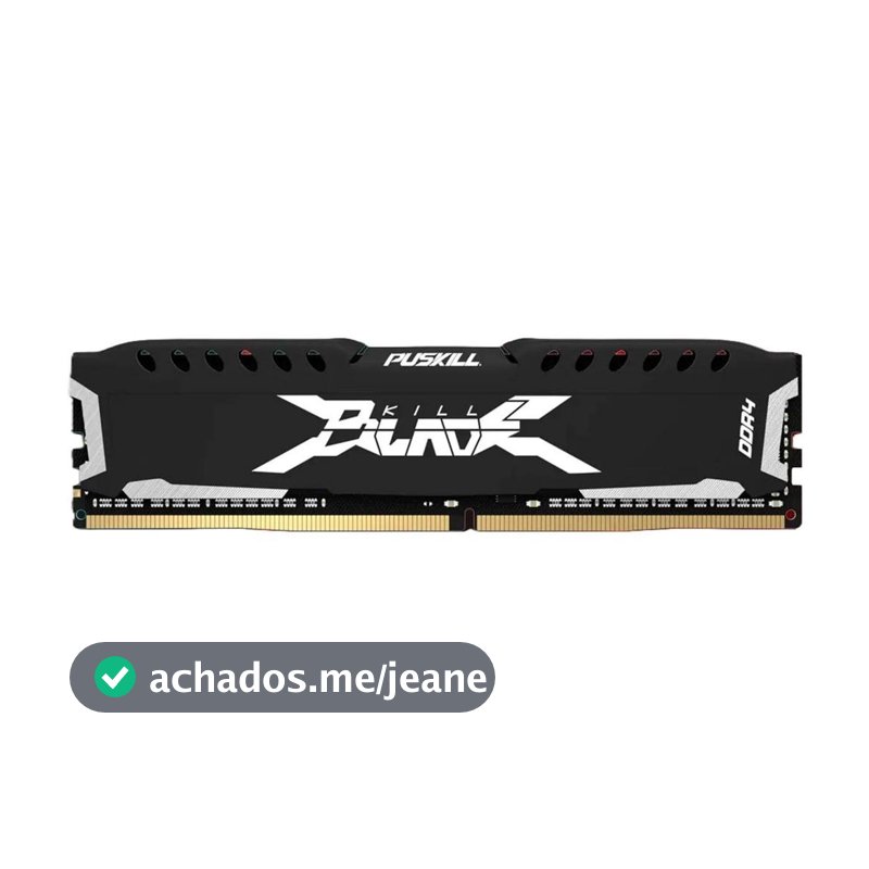 Memória DDR4 Puskill Killblade, 8GB, 3200MHz, Preta, PSK-D4D16M3200B-8G