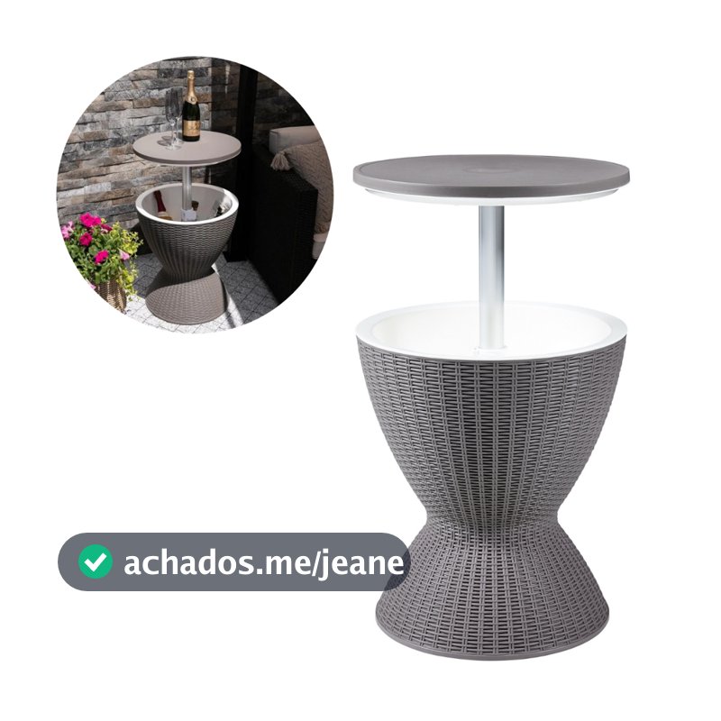 Mesa Champanheira de Centro Cooler Bar 3 em 1 Balde Térmica Portátil 30L Sala Jardim e Piscina
