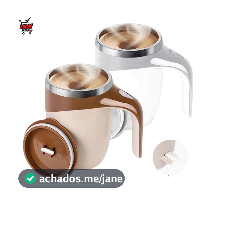 Caneca Misturadora Automática Elétrica USB Bateria Recarregável Mixer Café 380ml