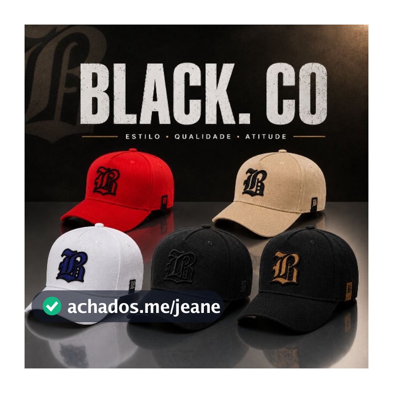 Boné Black.Co Company Original Aba Curva Fechamento Ajustável Snapback.