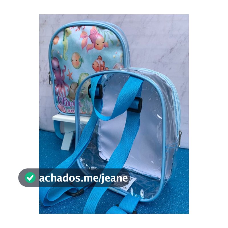 Mochilinha de Costas Fundo do mar Festa Lembrancinha Aniversário Personalizados
