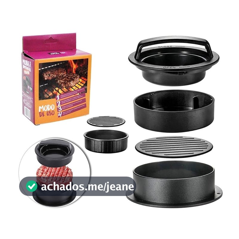 Conjunto 12X6CM Molde Prensa Carne De Hambúrguer De Pressão Adequado Churrascos, Noites De Lanches