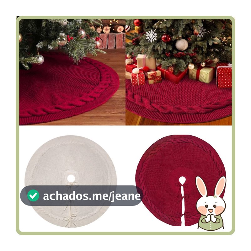 Saia De Árvore De Natal , Capa De Base Rústica De Malha De Cabo , Decorações Para Casa Decoração
