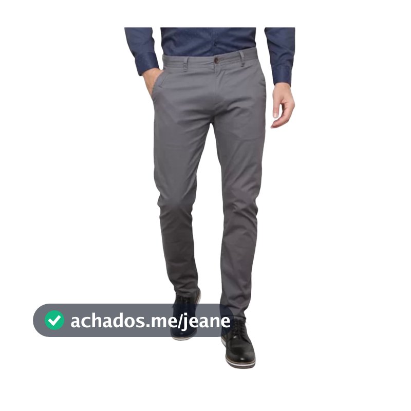 Calça de Sarja Masculina Slim  - Elastano