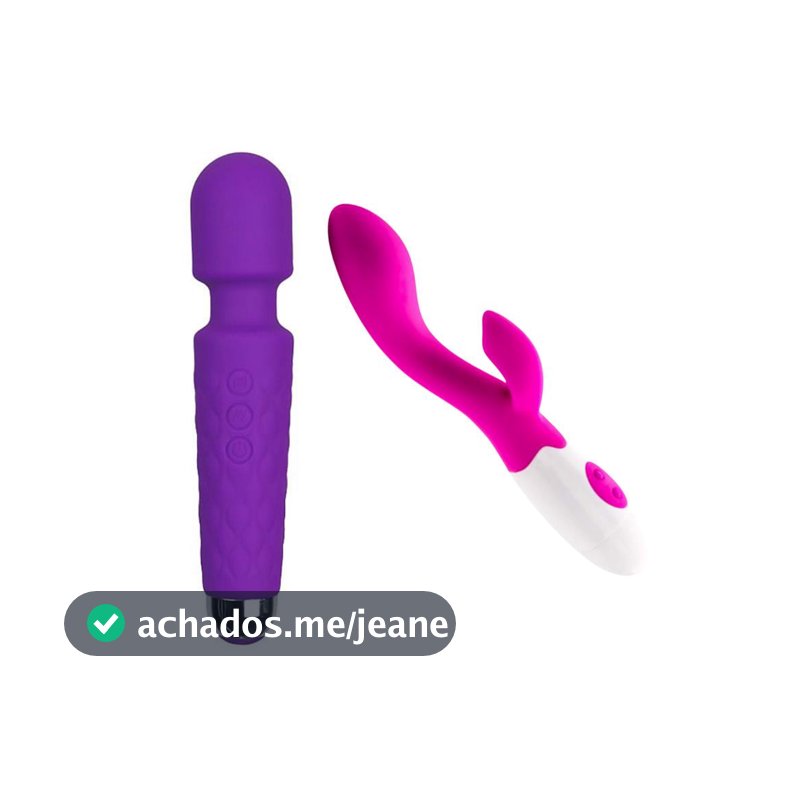 kit Varinha Magica Massageador Clitoriana + Vibrador Feminino 10 Modos de Vibracao Sex Shop