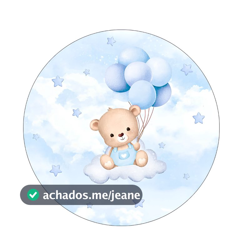 Capa Para Painel Festa Ursinho e Ursinha Baloeiro infantil Chá Fralda e Bebê Tecido 1,50x1,50 e 50x50cm Vários Modelos