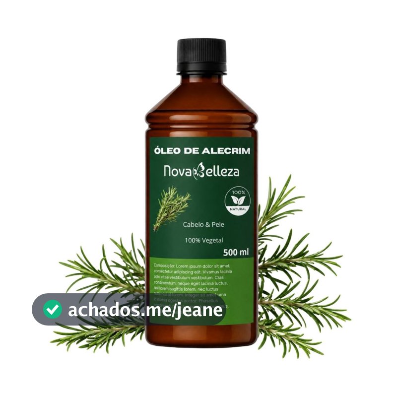 Óleo de Alecrim 100% Vegetal para Cabelo e Pele Uso Cosmético