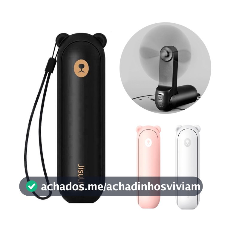 JISULIFE Ventilador Portátil 3 em 1 Dobrável 46 Horas Duração 4500mAh com Lanterna e Power Bank (Life8 Plus)