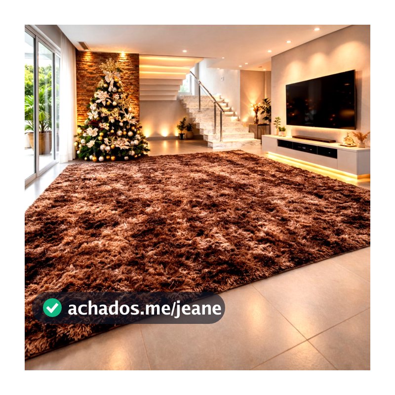 Tapete Peludo 2,00 x 3,00 Mt Antiderrapante Varias Cores