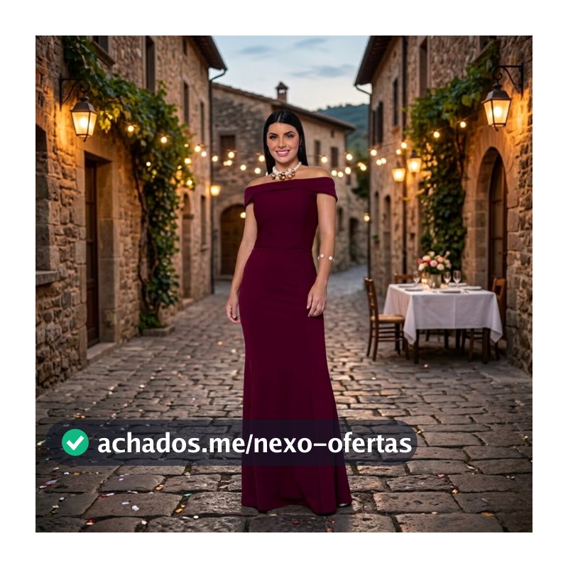 Vestido Longo de Festa Ombro a ombro Barato madrinha casamento formatura aniversario convidada