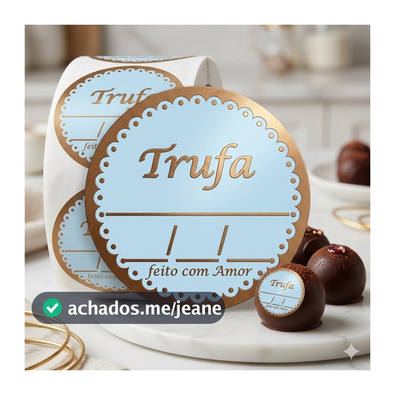 1.000 Etiquetas Para Trufas e Bombons 3x3cm Couchê auto-Brilho - cola de alta adesão -DOCES GOURMET